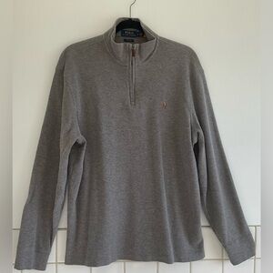 Polo Ralph Lauren Heather Gray Half Zip Mock Neck Pullover Sweater Size: Large